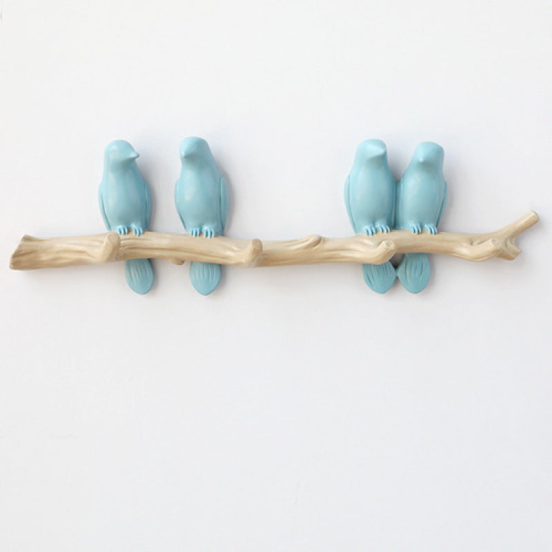Decorative Bird Wall Hook - No Drill Key & Coat Hanger for Hallway Entrance