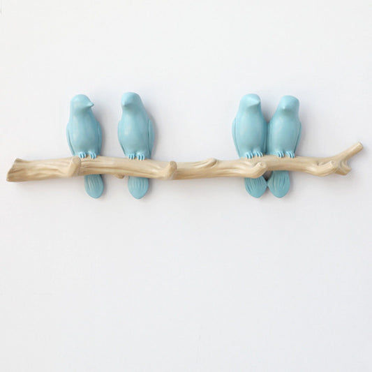 Decorative Bird Wall Hook - No Drill Key & Coat Hanger for Hallway Entrance
