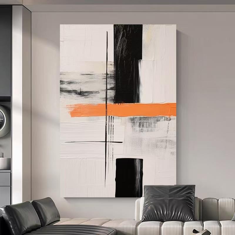 Wabi Sabi Abstract Oil Painting - Hand Drawn Modern Wall Art for Living Room | Unframed Canvas