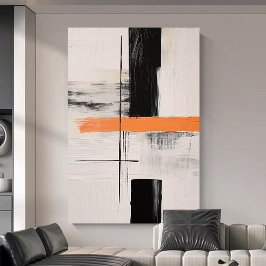 Wabi Sabi Abstract Oil Painting - Hand Drawn Modern Wall Art for Living Room | Unframed Canvas