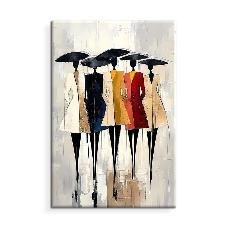 African Woman Canvas Wall Art | Hand-Painted Oil Painting for Living Room | Modern Abstract Portrait Decor