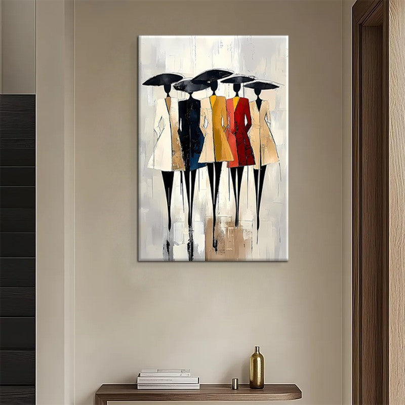African Woman Canvas Wall Art | Hand-Painted Oil Painting for Living Room | Modern Abstract Portrait Decor