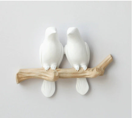 Decorative Bird Wall Hook - No Drill Key & Coat Hanger for Hallway Entrance