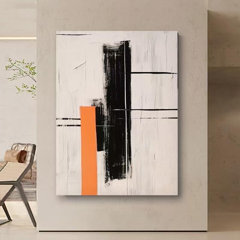 Wabi Sabi Abstract Oil Painting - Hand Drawn Modern Wall Art for Living Room | Unframed Canvas