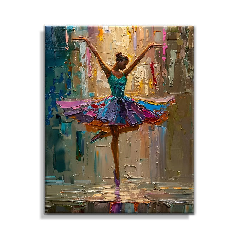 Abstract Dance Girl Oil Painting | Hand-Painted Canvas Wall Art for Living Room