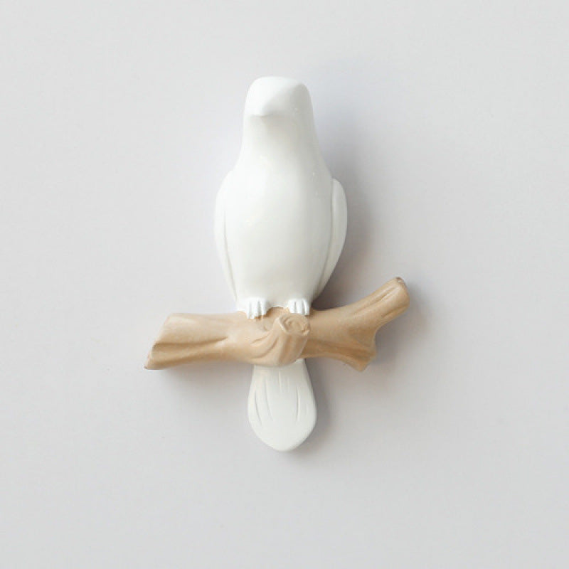 Decorative Bird Wall Hook - No Drill Key & Coat Hanger for Hallway Entrance