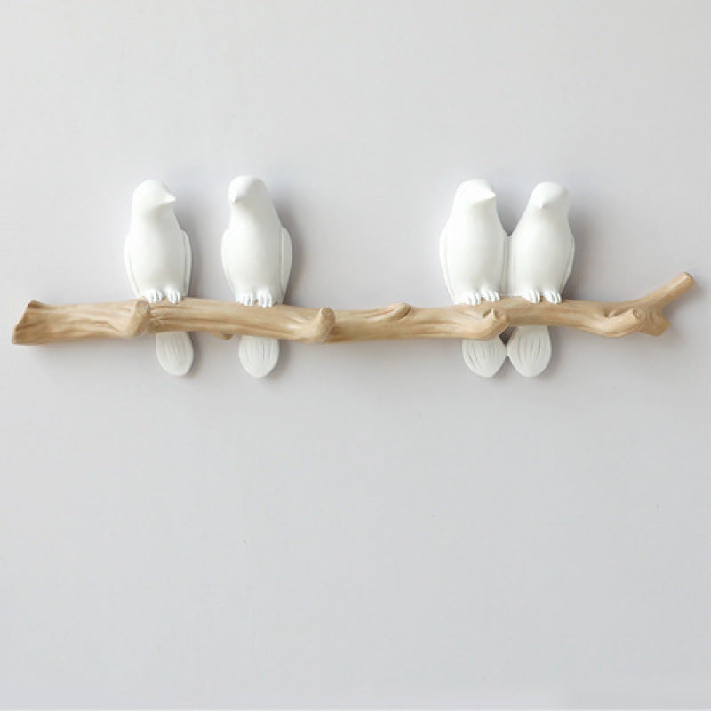Decorative Bird Wall Hook - No Drill Key & Coat Hanger for Hallway Entrance