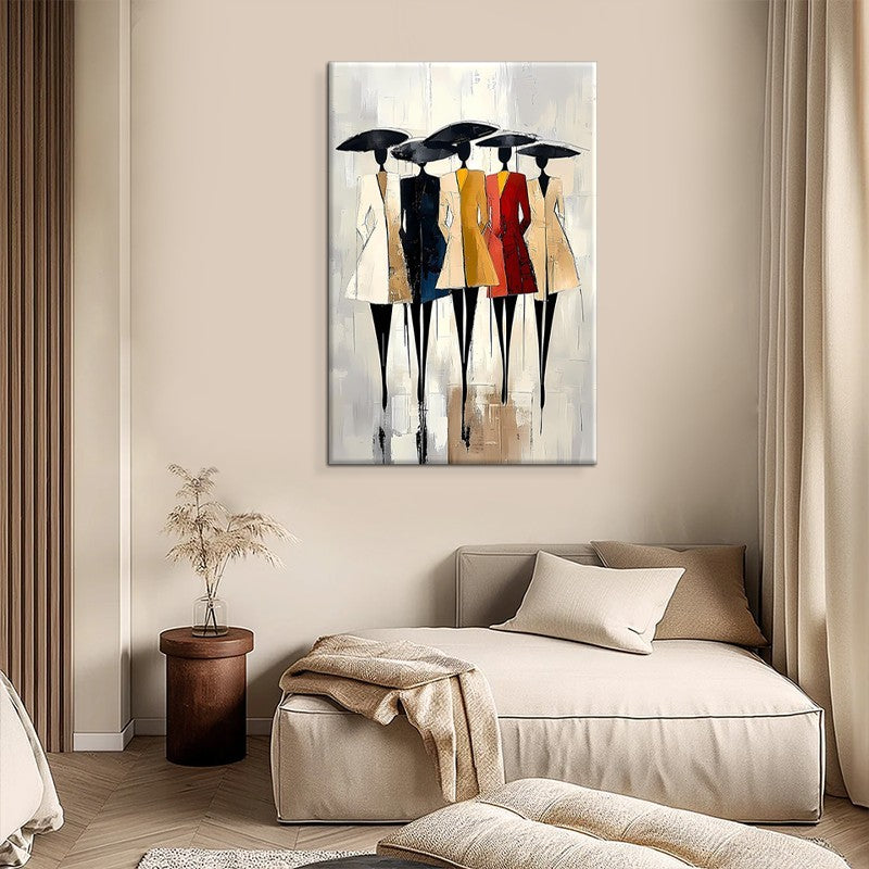 African Woman Canvas Wall Art | Hand-Painted Oil Painting for Living Room | Modern Abstract Portrait Decor