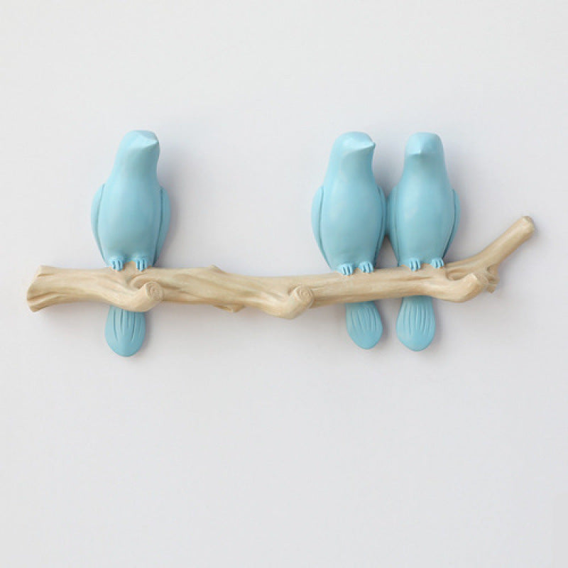Decorative Bird Wall Hook - No Drill Key & Coat Hanger for Hallway Entrance